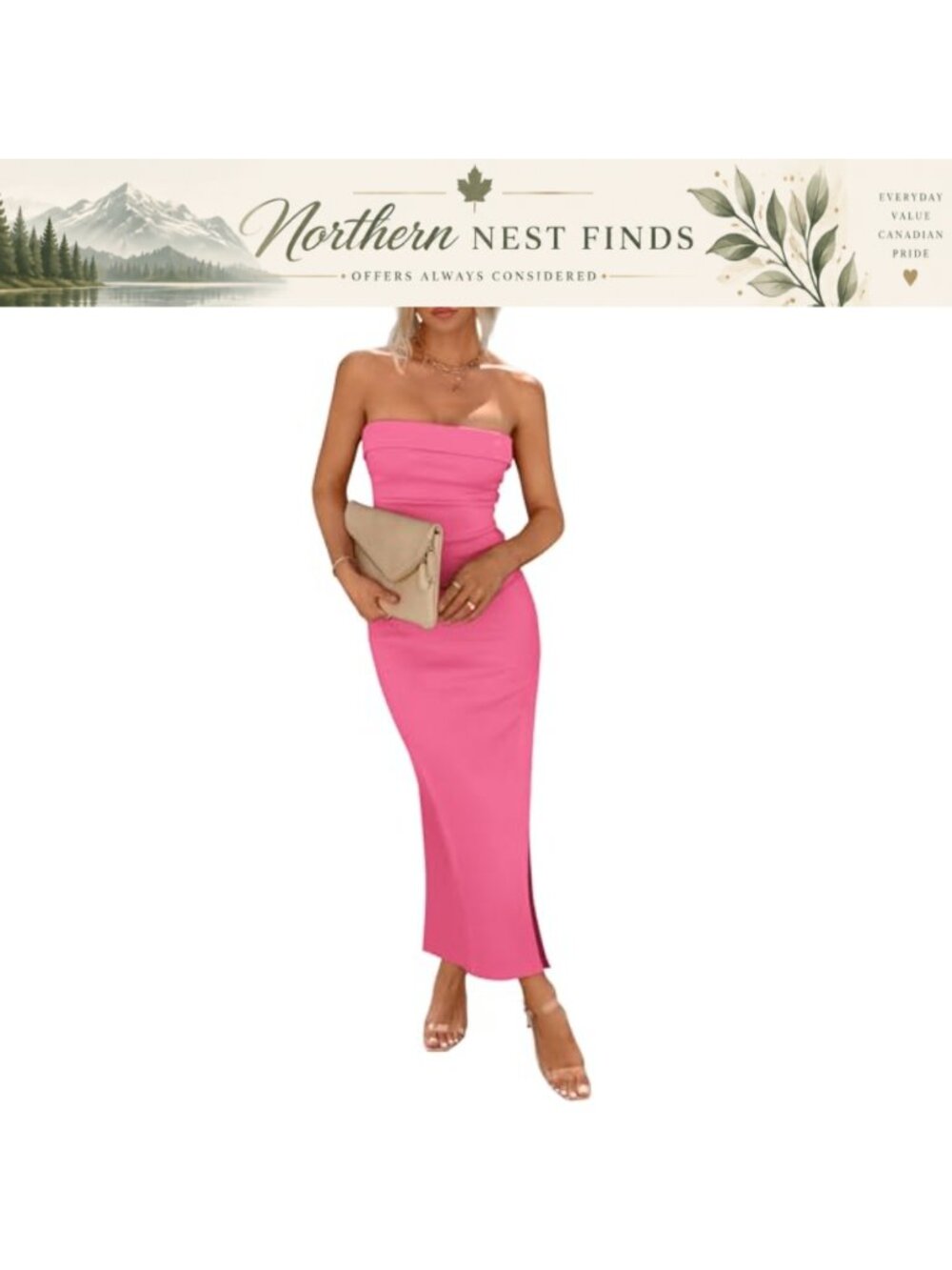 Women's Strapless Bodycon Maxi Dress Cocktail Wedding Guest